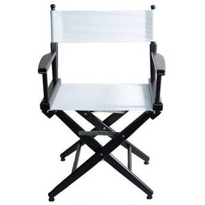 Pro Series Short Director's Chair (18", Black Frame, White Canvas)