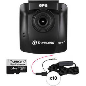 DrivePro 230 1080p Dash Camera with Hardwire Power Cable & 64GB microSD Card (10-Pack)