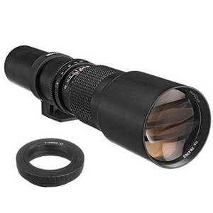 500mm f/8 Manual Focus Telephoto Lens with T-Mount Adapter for Canon EF-Mount Kit
