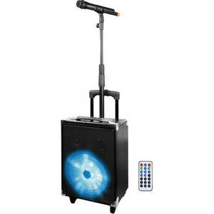 WASP680X 8" Rechargeable Bluetooth PA Speaker with Wireless Mic and Telescopic Mic Stand