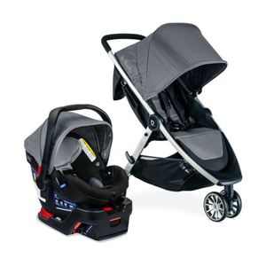 B-Lively 3-Wheel Stroller/B-Safe 35 Infant Car Seat Gen 2 Flex-Fit Travel System - Fog