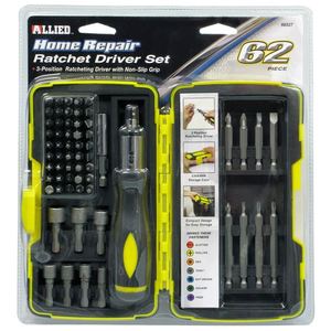 62-Piece Home Repair Ratchet Driver Set with Case