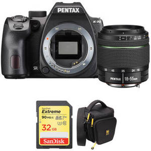 K-70 DSLR Camera with 18-55mm Lens and Accessory Kit (Black)