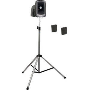 MEGA-BP2-BB MegaVox 2 PA with Stand, and Two Wireless Bodypack Lapel/Headset Mics Kit