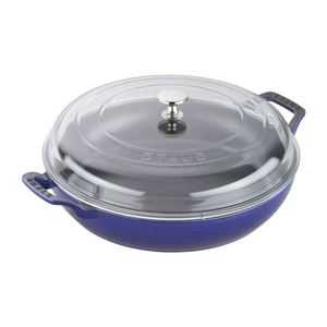 Cast Iron 3.5 Qt. Braiser with Glass Lid - Dark Blue