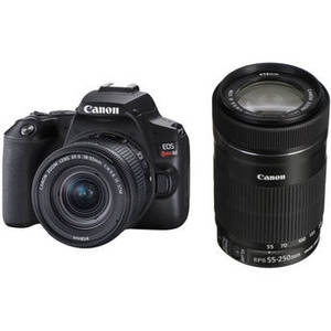 EOS Rebel SL3 DSLR Camera with 18-55mm and 55-250mm Lenses Kit (Black)