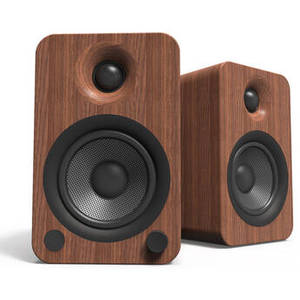 YU4 2-Way Powered Bookshelf Speakers (Walnut, Pair)
