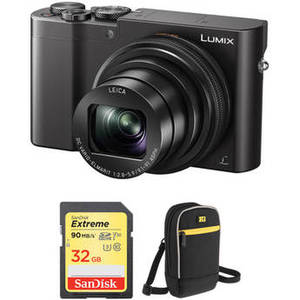 Lumix DMC-ZS100 Digital Camera with Memory Card Kit (Black)