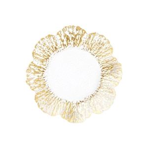 Rufolo Glass Gold Canape Plate Set of 8