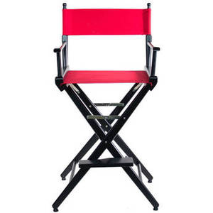 Pro Series Tall Director's Chair (30", Black Frame, Red Canvas)
