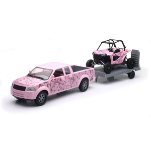 Pink Camo Pickup Truck with Pink Camo Polaris Razor