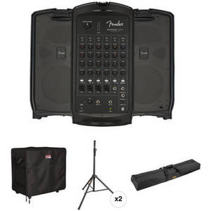 Passport Event Series 2 Portable Powered PA Kit with Travel Case, Speaker Stands, and Bag