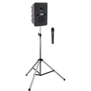 GG-BP1-H Go Getter Portable Sound System Basic Package 1 with One Wireless Handheld Microphone and Speaker Stand (1.9 GHz)