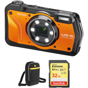 WG-6 Digital Camera with Accessories Kit (Orange)