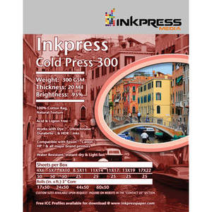 Cold Press 300 Archival Inkjet Paper (13 x 19", 25 Sheets)
