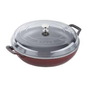Cast Iron 3.5 Qt. Braiser with Glass Lid - Grenadine