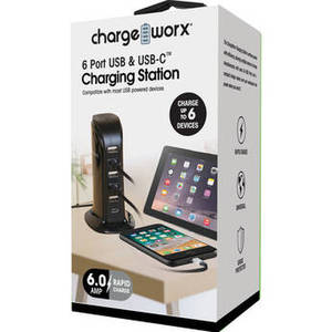 6-Port USB Type-A & USB Type-C Desktop Charging Station