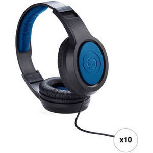 SR350 Over-Ear Stereo Headphones Kit (Special Edition Blue, 10-Pack)