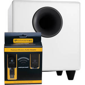 S8W3 8" 250W Wireless Subwoofer and Wireless Transmitter Bundle (White)