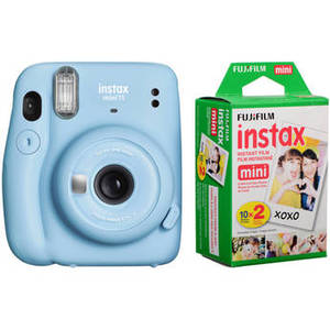INSTAX MINI 11 Instant Camera Kit with Twin Pack of Film (Sky Blue, 20 Exposures)
