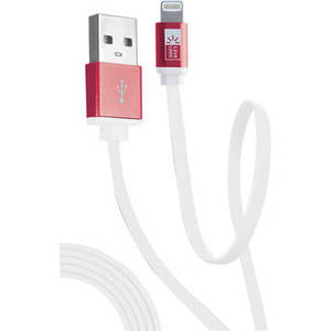 Flat Charge and Sync Lightning Cable (3.5', Assorted Female Colors)