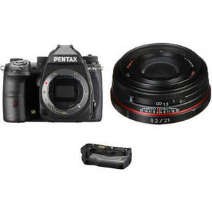 Pentax K-3 Mark III DSLR Camera with 21mm Lens and Battery Grip Kit (Black)