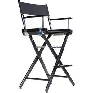 Pro Series Tall Director's Chair (30", Black Frame, Black Canvas)