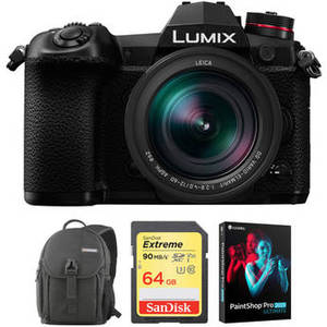 Lumix G9 Mirrorless Camera with 12-60mm Lens and Accessories Kit