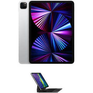11" iPad Pro M1 Chip with Magic Keyboard Kit (Mid 2021, 256GB, Wi-Fi + 5G LTE, Silver)