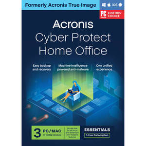 Cyber Protect Home Office Essential Edition (3 Windows or Mac Licenses, 1-Year Subscription, Boxed)