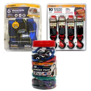 CargoLoc 18-Piece Bungee Pack & Ratchet Tie-Down Package - 69997