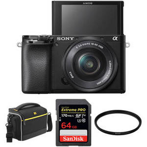 a6100 Mirrorless Camera with 16-50mm Lens and Accessories Kit