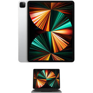 12.9" iPad Pro M1 Chip with Magic Keyboard Kit (Mid 2021, 256GB, Wi-Fi Only, Silver)
