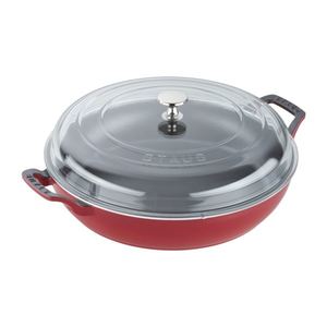 Cast Iron 3.5 Qt. Braiser with Glass Lid - Cherry