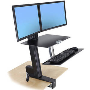 WorkFit-S Dual Monitor with Worksurface+ (Black)