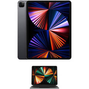 12.9" iPad Pro M1 Chip with Magic Keyboard Kit (Mid 2021, 256GB, Wi-Fi + 5G LTE, Space Gray)