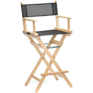 Tall Director's Chair (30.7", Natural Frame, Plastic Coated)