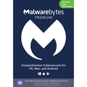Premium Cybersecurity Software (Download, 3-Device License, 1-Year)