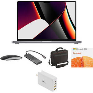 16.2" MacBook Pro Kit with Mouse, USB Hub, Case, Software, and Charger (M1 Pro, Late 2021, Space Gray)