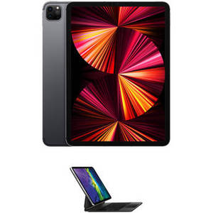 11" iPad Pro M1 Chip with Magic Keyboard Kit (Mid 2021, 256GB, Wi-Fi + 5G LTE, Space Gray)